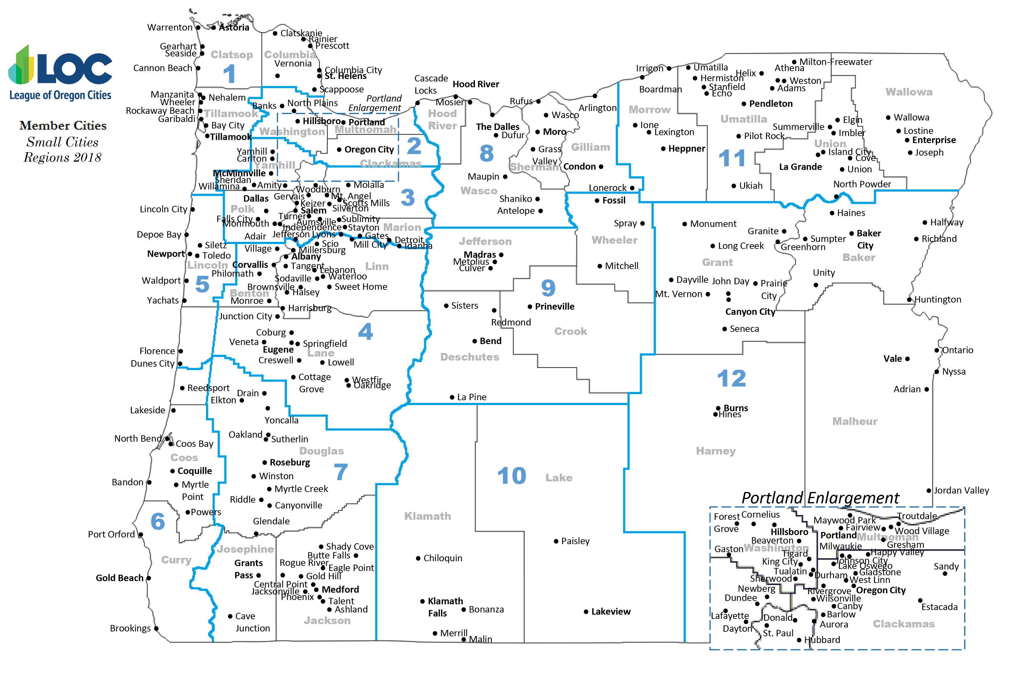 oregon map with cities Map Of Oregon Cities League Of Oregon Cities